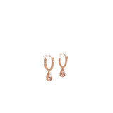 Ladies 14k Rose Gold Diamond and Morganite earrings