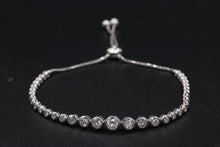 Load image into Gallery viewer, Ladies 14k white gold Diamond Bolo Bracelet