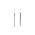 14k White Gold .35ct H SI1 Round Diamond Dangle Bar Earrings