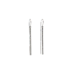 14k White Gold .35ct H SI1 Round Diamond Dangle Bar Earrings
