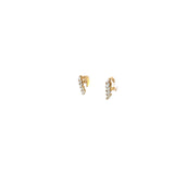 14k Yellow and White Gold .35ct F VS2 Baguette diamond earrings