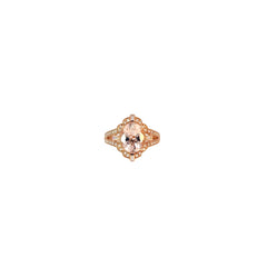 14k rose gold 2.00ct Morganite and .25ct F VS2 Round Diamond Ring