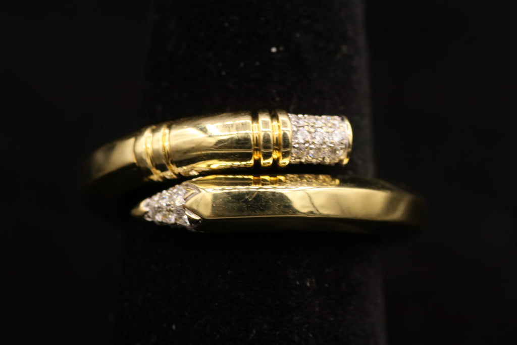 Ladies 18k yellow gold Expansion Bangle Bracelet and Ring