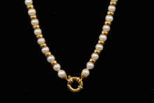 Load image into Gallery viewer, Ladies 18k yellow gold Pearl and Bead Choker necklace