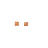 14k Rose Gold 4.00ct Princess Cut Morganite Stud Earrings