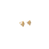 14k yellow gold Trillion shaped diamond stud earrings