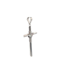 14k white gold Tube Cross Necklace