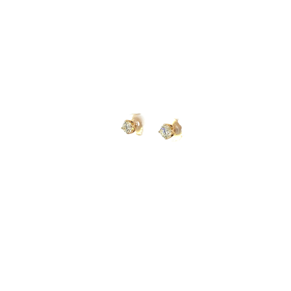 Ladies 14k yellow gold Baby Diamond Stud earrings
