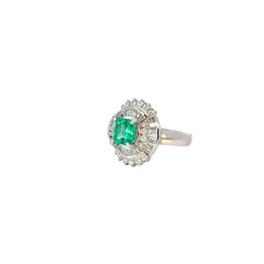 Platinum 1.34ct Emerald grade AA and 1.07ct G VS1 Diamond Ring