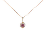 Ladies 18k rose gold Pink Tourmaline and diamond Necklace
