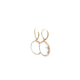 14k Yellow Gold White Topaz Dangle Earrings