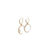 14k Yellow Gold White Topaz Dangle Earrings