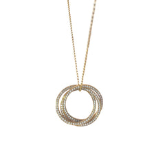 18k Yellow Gold Tri-Circle 1.65ct F VS2 Round Diamond Necklace