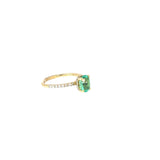Ladies 14k Yellow Gold Emerald and Diamond ring GIA certified