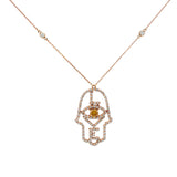 18k Rose Gold Diamond khamsa Necklace