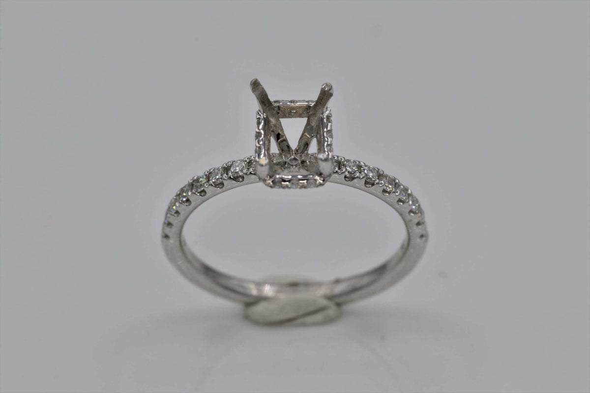 Ladies 18k white gold Diamond Semi mount ring