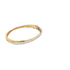 Ladies 18k Two Toned Diamond Bangle Bracelet