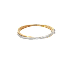 Ladies 18k Two Toned Diamond Bangle Bracelet