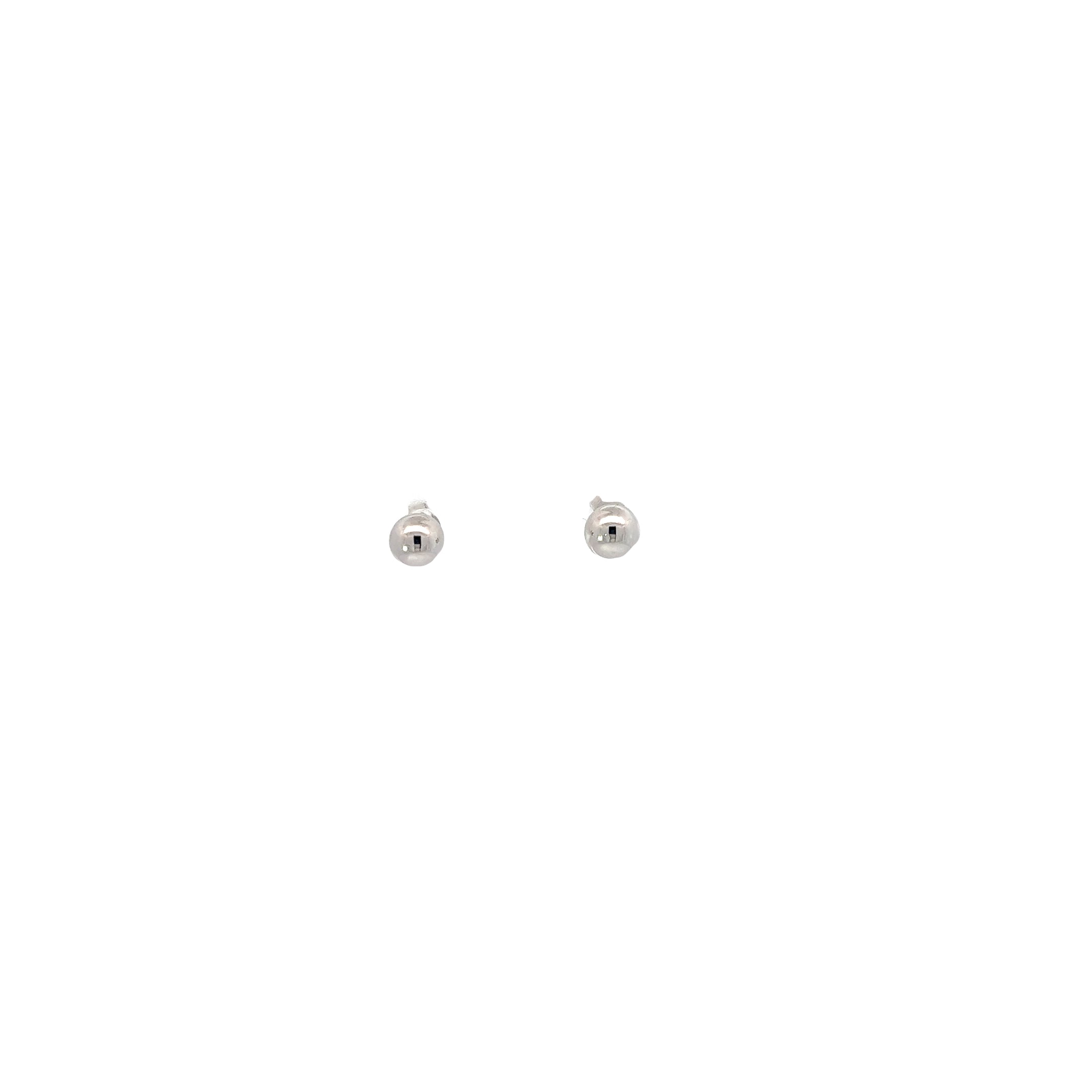 14k White and Yellow Gold 5mm Ball Stud Earrings