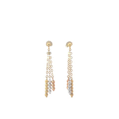 14k Tricolored Dangle Earrings 2.20 grams