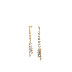 14k Tricolored Dangle Earrings 2.20 grams