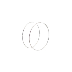 14k White Gold Thin Medium Hoop Earrings