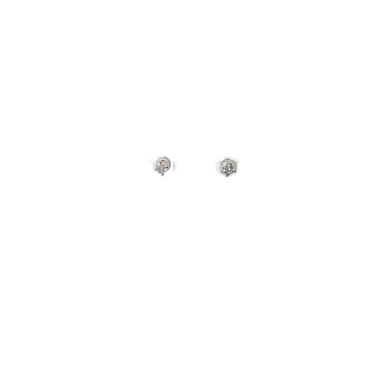 Baby 14k white gold Diamond stud earrings