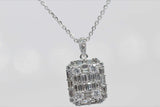 Ladies 14k white gold Diamond Cluster Necklace