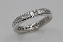 Load image into Gallery viewer, Ladies 14k white gold Princess Cut Diamond Eternity Wedding ring
