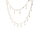 14k Yellow Gold 1.00ct F VS2 Round Diamond Double Layer Necklace