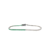 Ladies 18k white gold Emerald and Diamond tennis bracelet