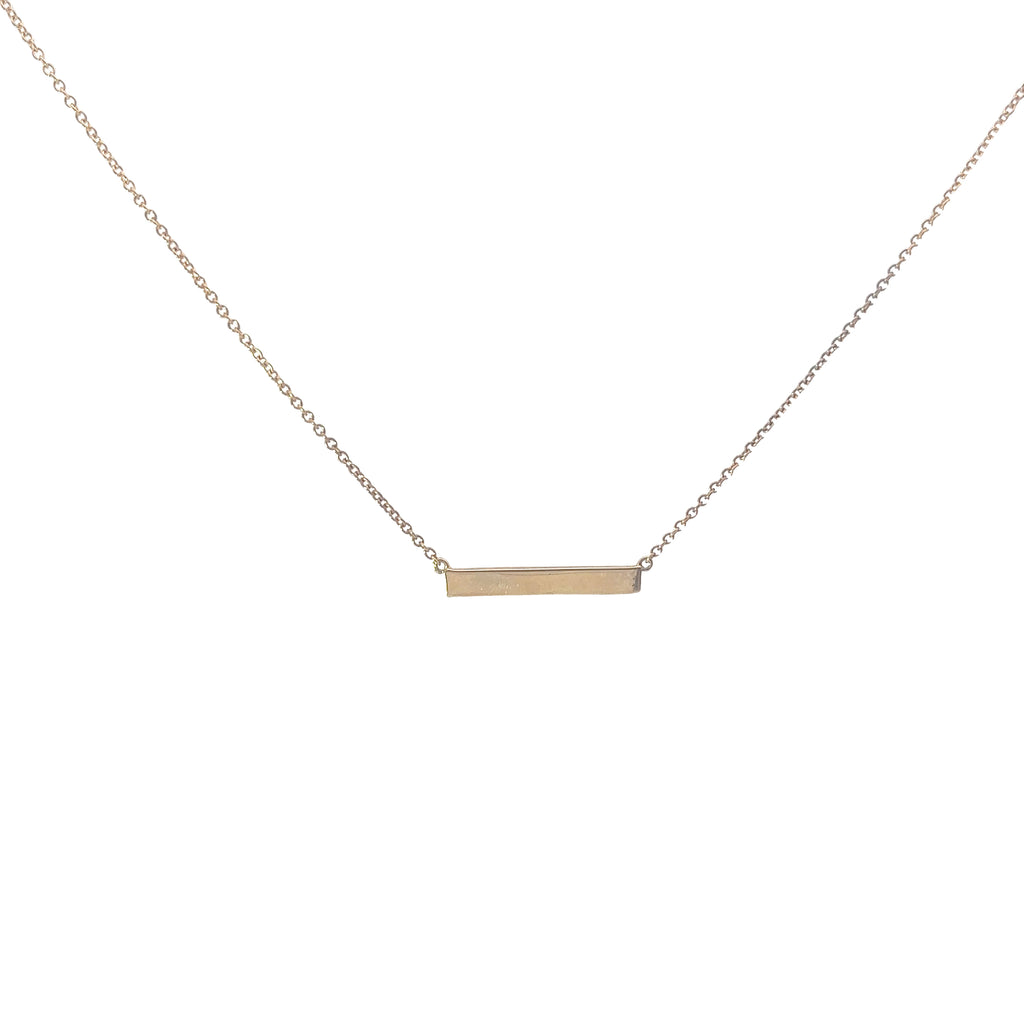14k Yellow Gold ID Bar Necklace 2.20 grams 18"inch