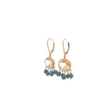 14k yellow gold citrine and turquoise earrings