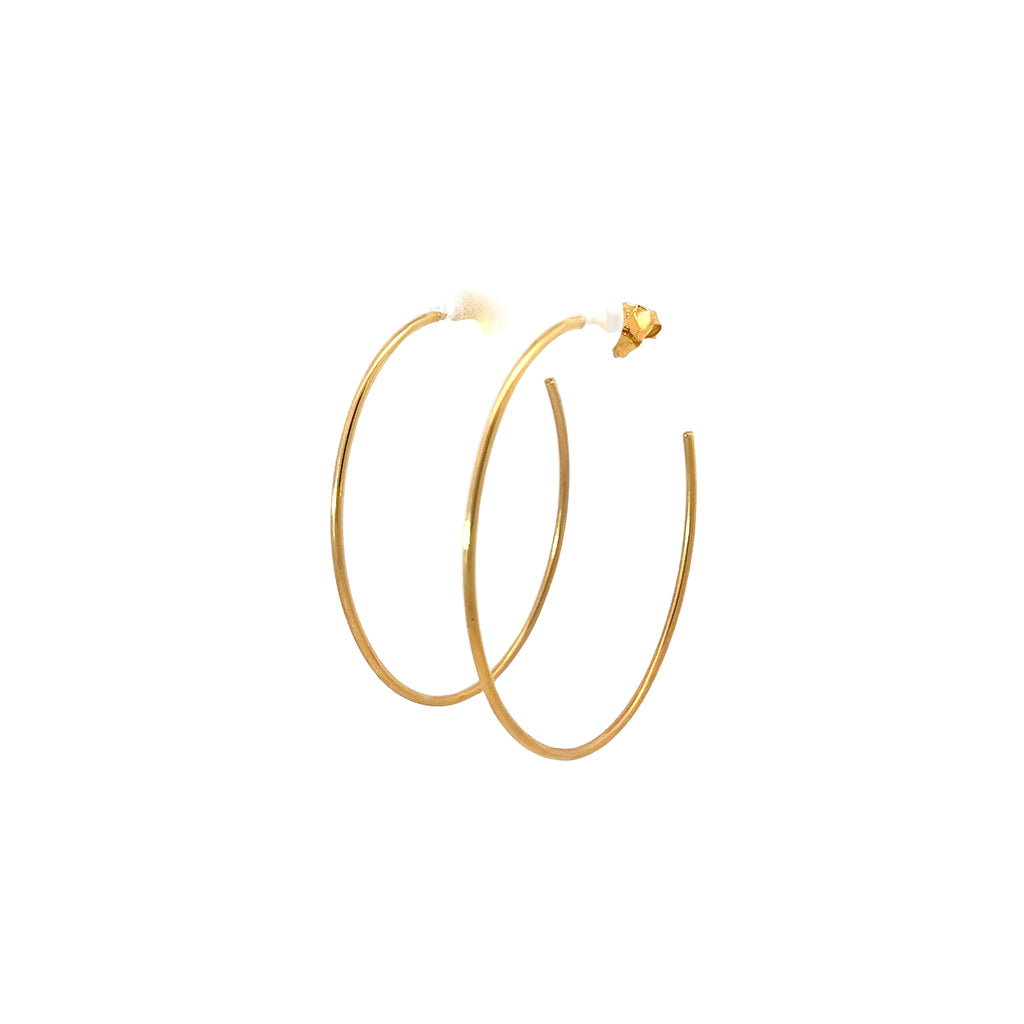 14k Yellow Gold Oval Shaped Half Hoops 2.2 gram