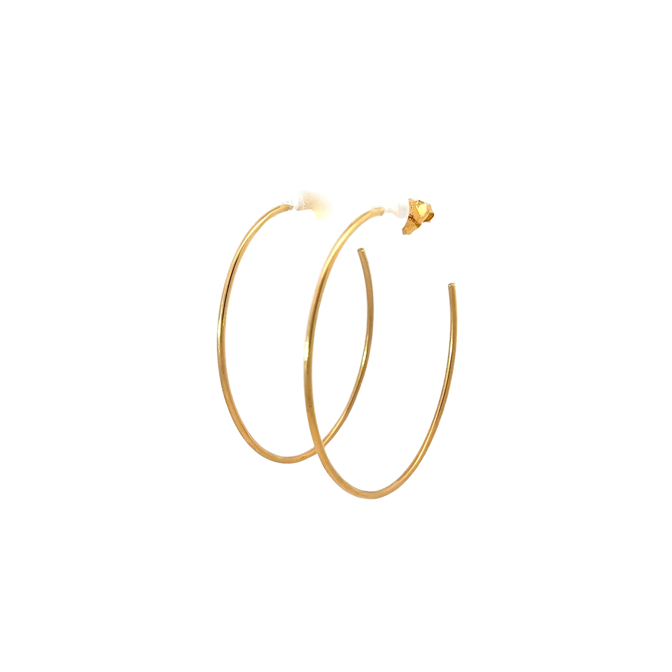 14k Yellow Gold Oval Shaped Half Hoops 2.2 gram