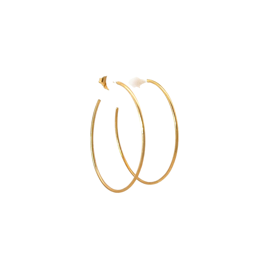 14k Yellow Gold Oval Shaped Half Hoops 2.2 gram