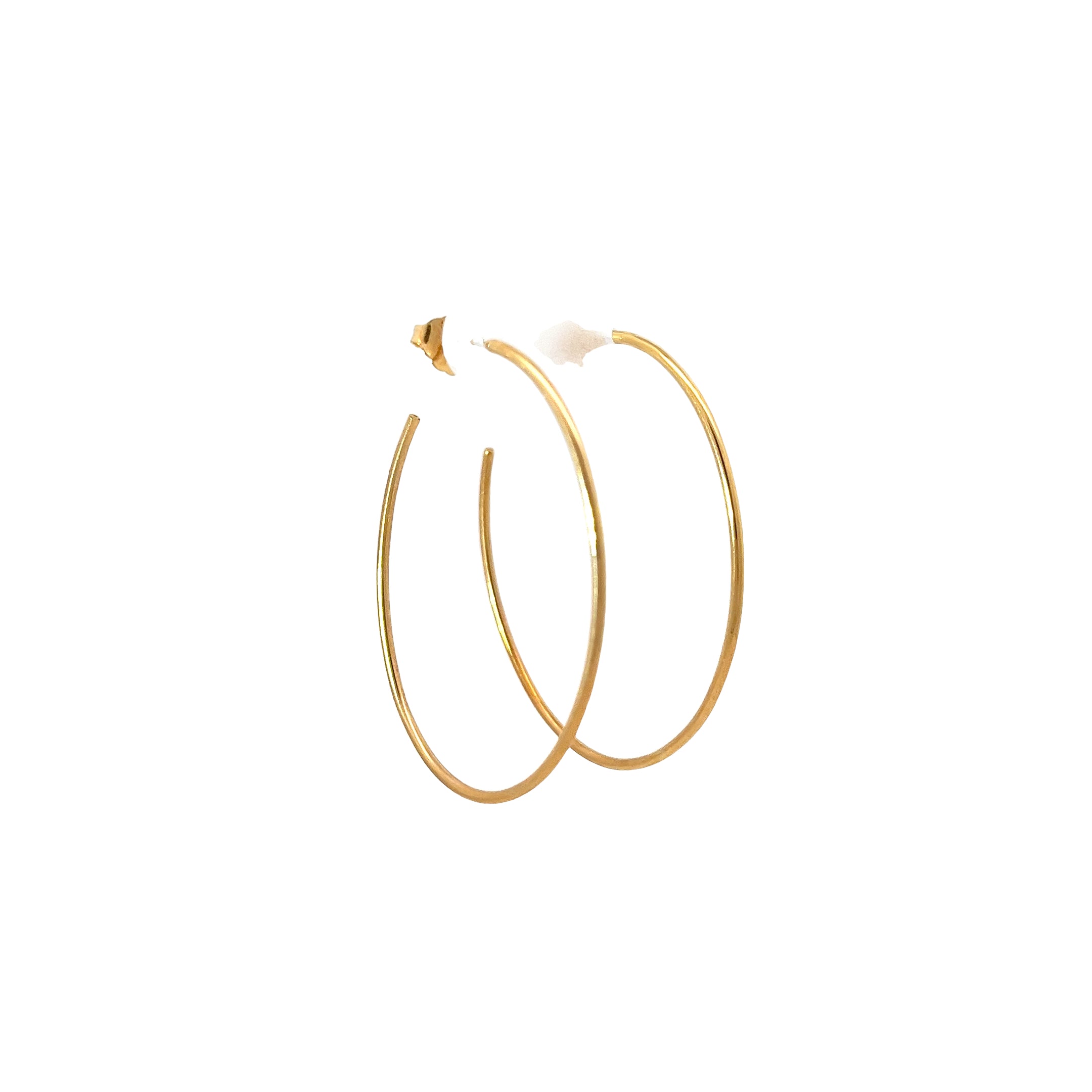 14k Yellow Gold Oval Shaped Half Hoops 2.2 gram