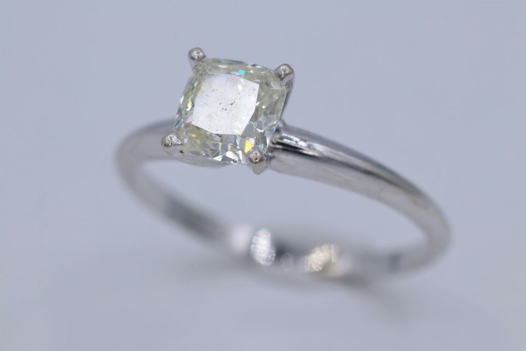 Ladies 18k Two Toned Yellow and White Diamond engagement ring