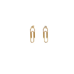 14k Yellow Gold Paperclip Earrings