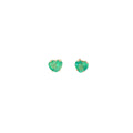 14k Yellow Gold 3.42ct Emerald Heart Stud Earrings