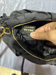 Prada Jacquard Bow Nylon/Leather Bag