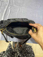 Prada Jacquard Bow Nylon/Leather Bag