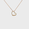 Ladies 14k Rose Gold Diamond Heart Necklace