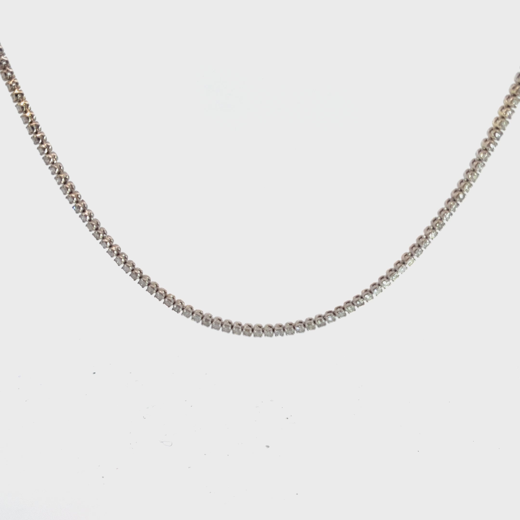 14k white gold 4.90ct G SI1 Round Diamond Tennis Necklace