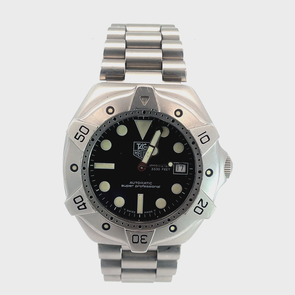 Rare Vintage Tag Heuer Super Professional Automatic Pre Owned Watch