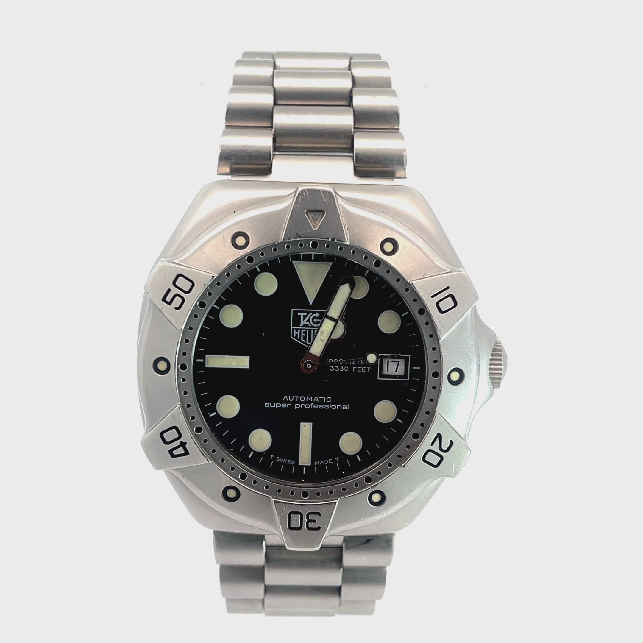 Rare Vintage Tag Heuer Super Professional Automatic Pre Owned Watch