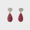 Ladies Vintage 18k Diamond and Ruby Earrings