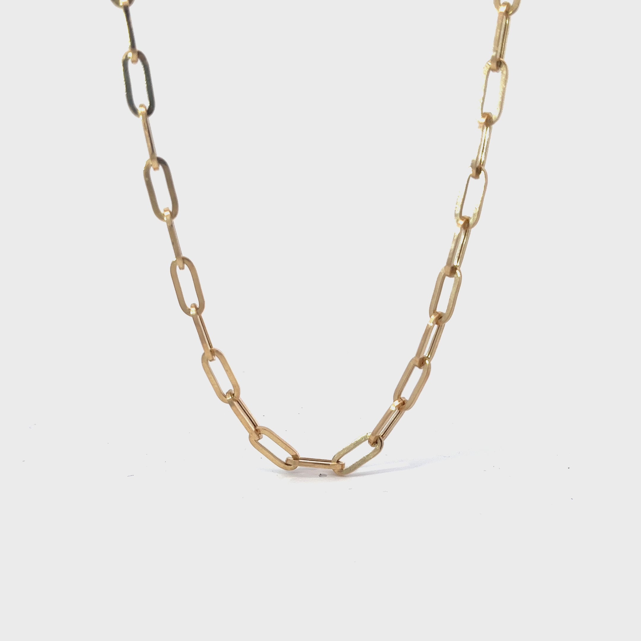 Ladies 14k yellow gold paperclip chain