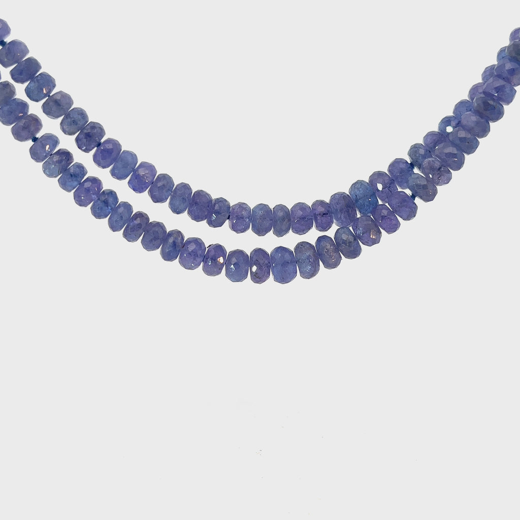 14k Yellow Gold 2.50CT Tanzanite Broil Bead Necklace