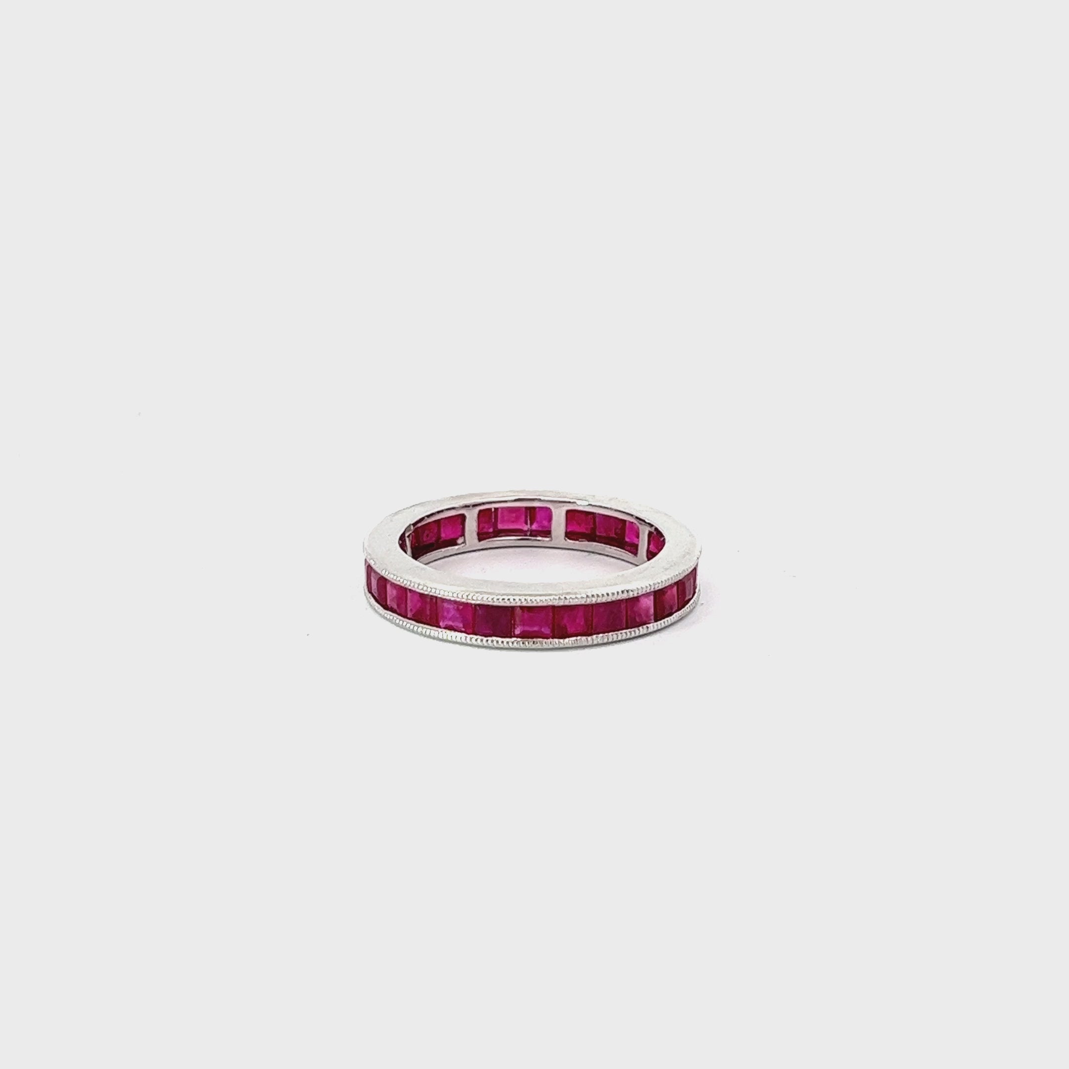 14k White Gold 3.00ct Ruby Princess Cut Eternity R2379.99ing
